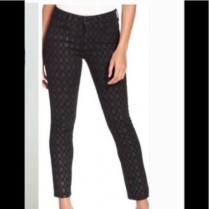 NYDJ Geo Diamond Print Shimmer Skinny Jeans Size 10